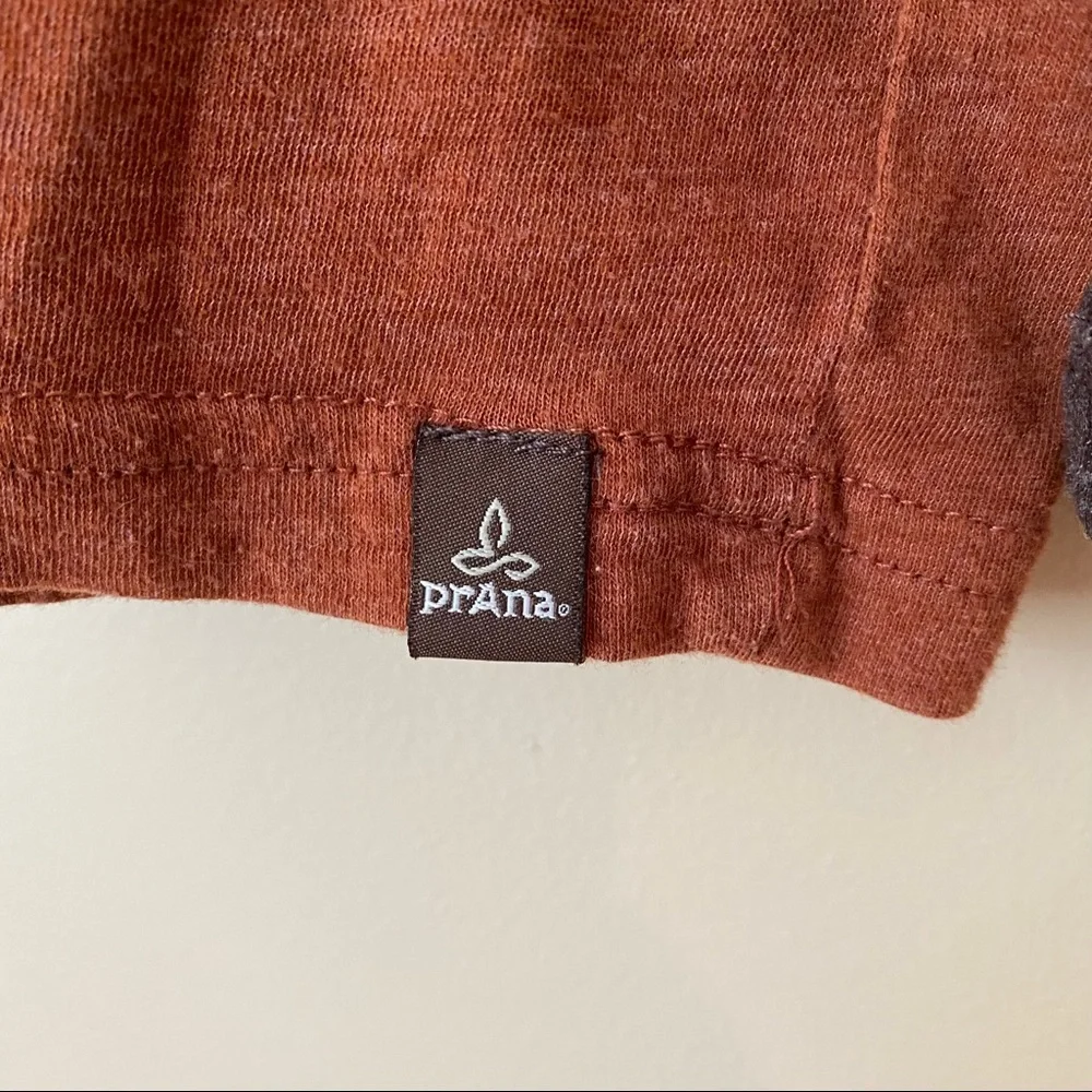 Prana Raglan Sleeve Rust & Brown Long Sleeve Tee_5